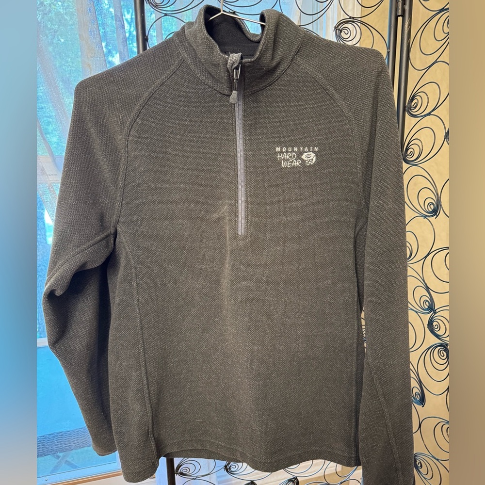 Mountain Hardwear Toasty Tweed Grey Fleece 1/4 Zip Pullover Small